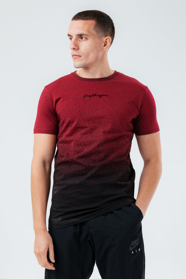 HYPE BURGUNDY SPECKLE FADE MEN'S T-SHIRT