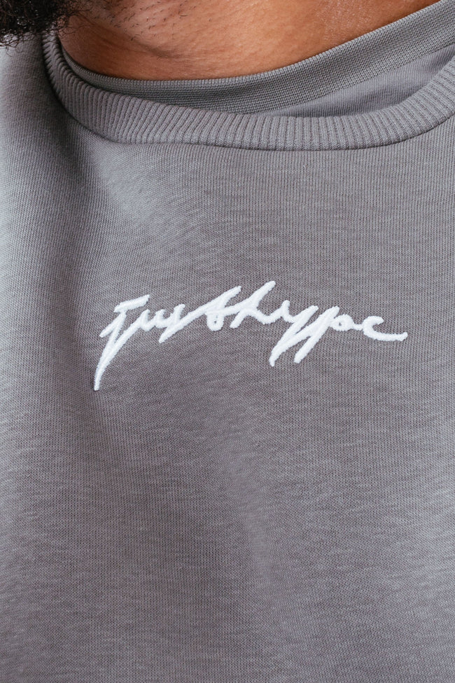 HYPE OLIVE WHITE SCRIBBLE MEN'S CREW NECK