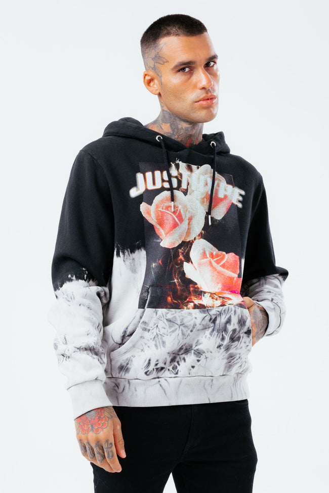 HYPE ROSE FIRE OVERSIZED MEN'S HOODIE