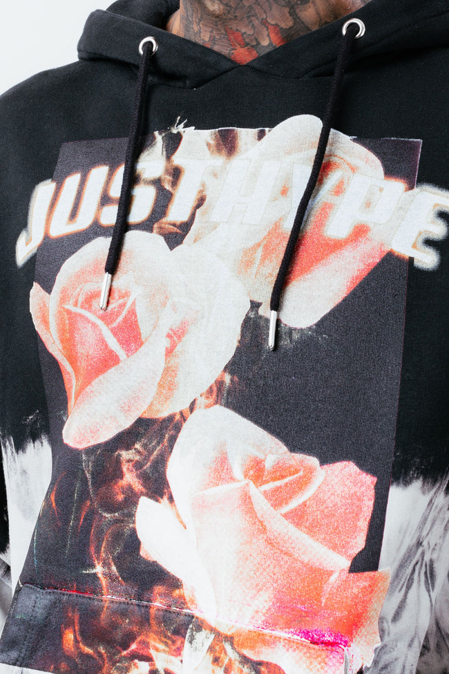 HYPE ROSE FIRE OVERSIZED MEN'S HOODIE