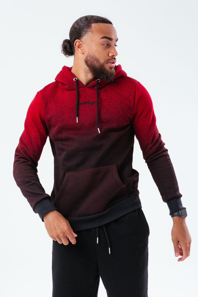 HYPE BURGUNDY SPECKLE FADE MEN'S HOODIE