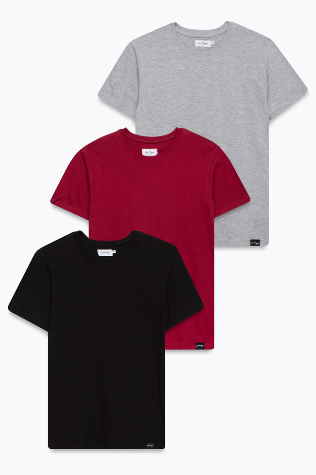 HYPE BURGUNDY 3 PACK MEN'S T-SHIRTS