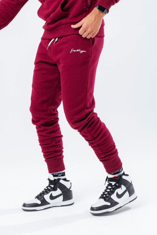 HYPE BURGUNDY MEN'S TRACKSUIT SET