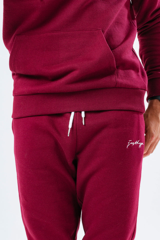 HYPE BURGUNDY MEN'S TRACKSUIT SET