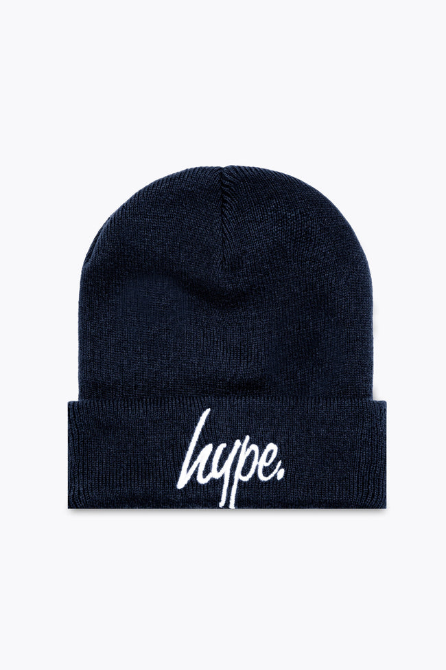 HYPE KIDS NAVY SCRIPT BEANIE