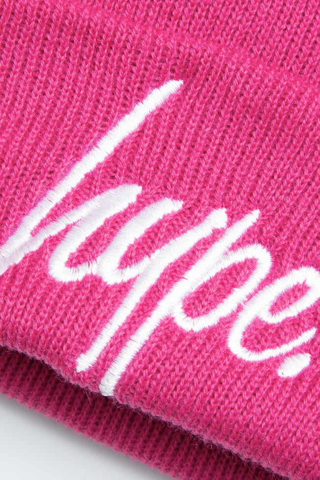 HYPE SCRIPT PINK KIDS BEANIE