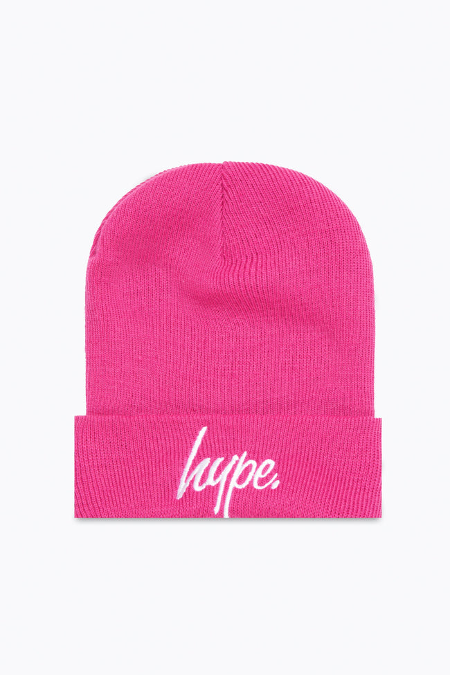 HYPE SCRIPT PINK KIDS BEANIE