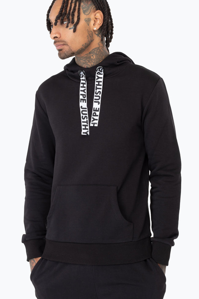 HYPE BLACK DRAWSTRING MEN'S PULLOVER HOODIE