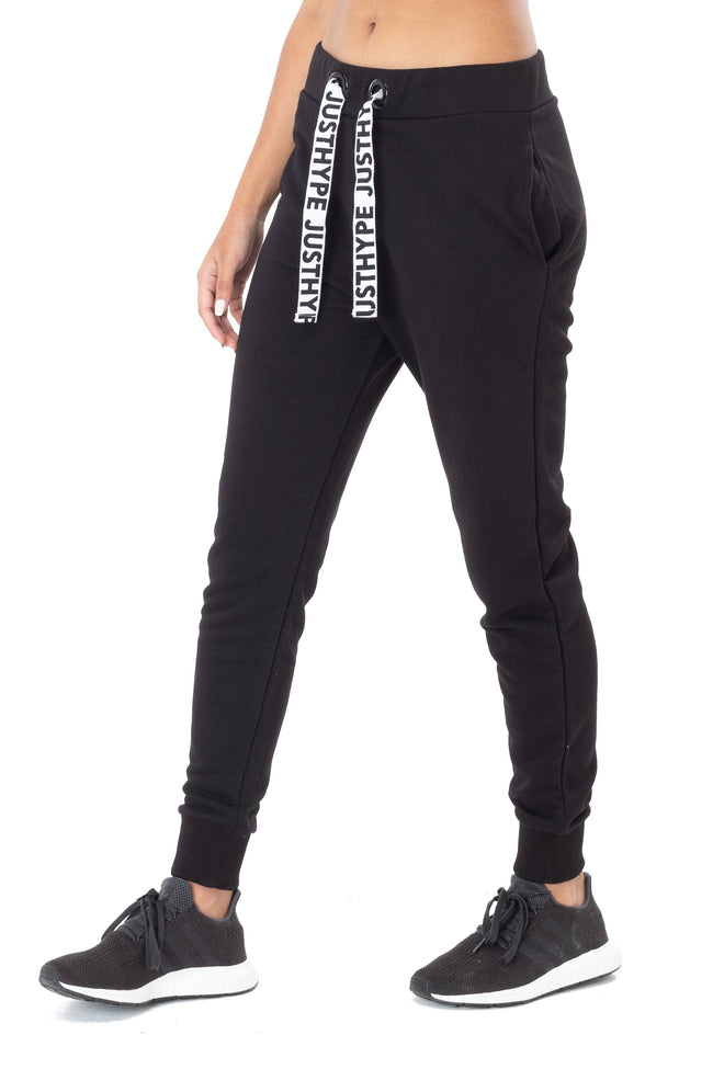 HYPE BLACK DRAWSTRING WOMEN'S JOGGERS