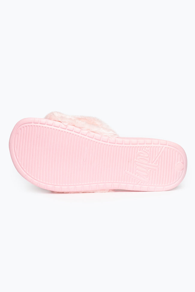 HYPE PINK FLUFFY SCRIPT SLIDERS