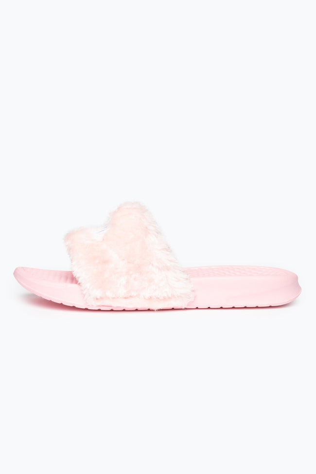 HYPE PINK FLUFFY SCRIPT SLIDERS