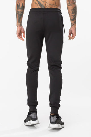 HYPE BLACK POLY STRIPE MENS JOGGERS