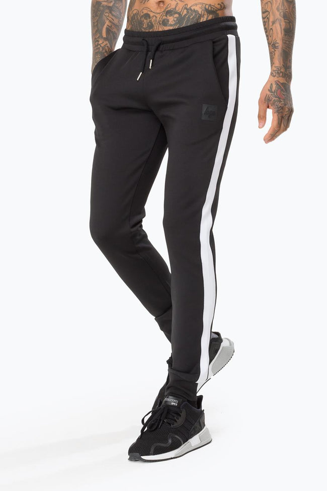 HYPE BLACK POLY STRIPE MENS JOGGERS