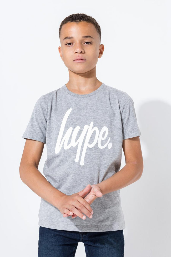 HYPE GREY SCRIPT KIDS T-SHIRT