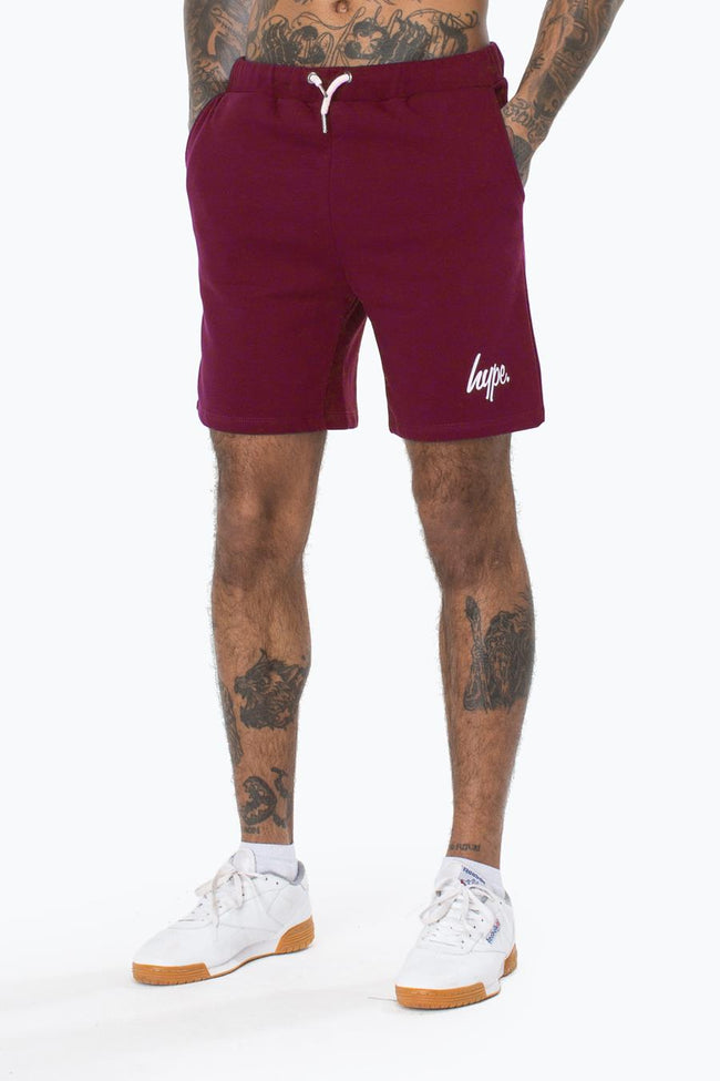 HYPE BURGUNDY SCRIPT MENS SHORTS