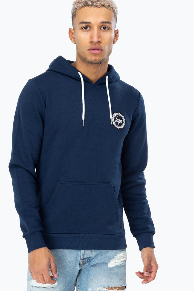 HYPE NAVY CREST MENS PULLOVER HOODIE