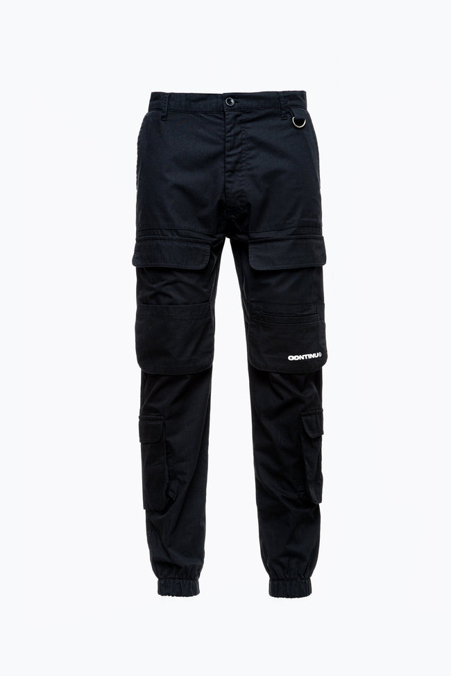 CONTINU8 BLACK CARGO PANTS