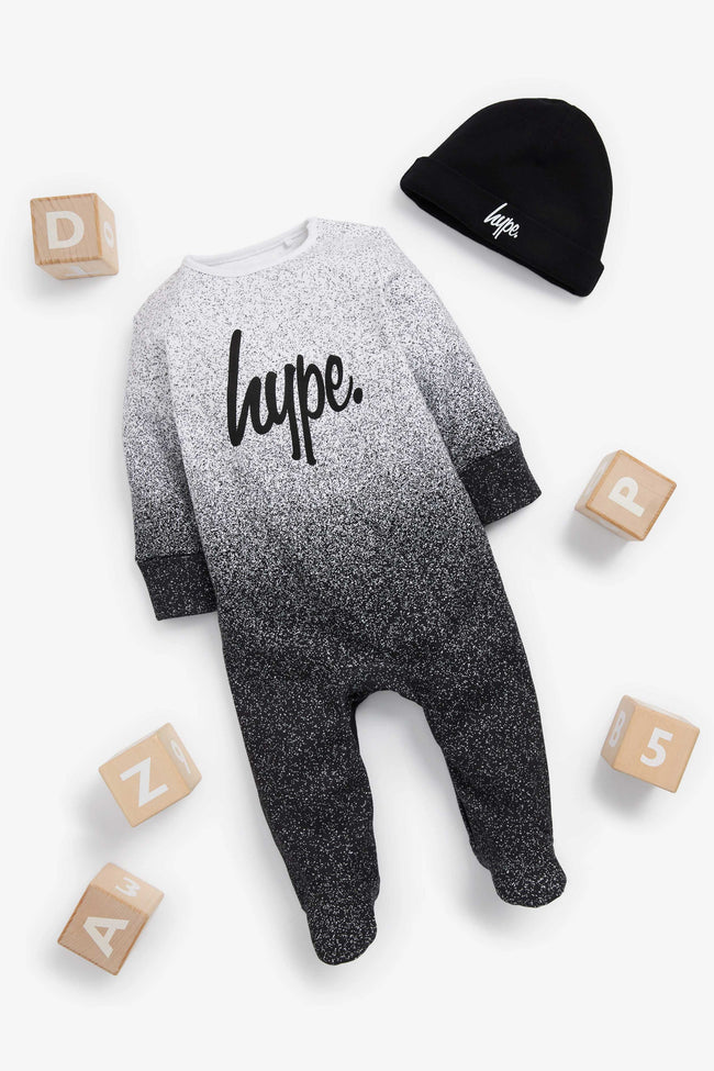 HYPE SPECKLE PRINTED SLEEPSUIT & HAT